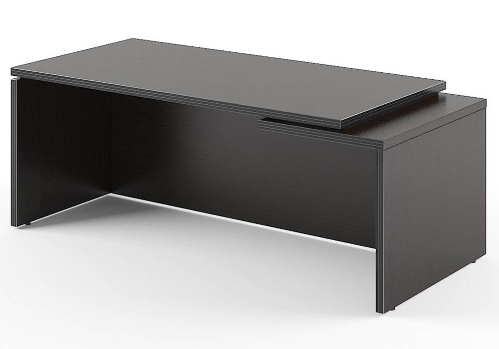 HIGH EXECUTIVE RECTANGULAR SHAPE DESK MADE IN E1 LAMINATE CHIPBOARD WITH GLOSSY ACRYLIC 3D 2MM EDGES, FULL WOODEN MODESTY PANEL AND LEGS by Treejar | Souqify