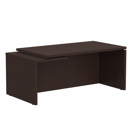 HIGH EXECUTIVE RECTANGULAR SHAPE DESK MADE IN E1 LAMINATE CHIPBOARD WITH GLOSSY ACRYLIC 3D 2MM EDGES, FULL WOODEN MODESTY PANEL AND LEGS by Treejar | Souqify