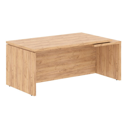 HIGH EXECUTIVE RECTANGULAR SHAPE DESK MADE IN E1 LAMINATE CHIPBOARD WITH GLOSSY ACRYLIC 3D 2MM EDGES, FULL WOODEN MODESTY PANEL AND LEGS by Treejar | Souqify