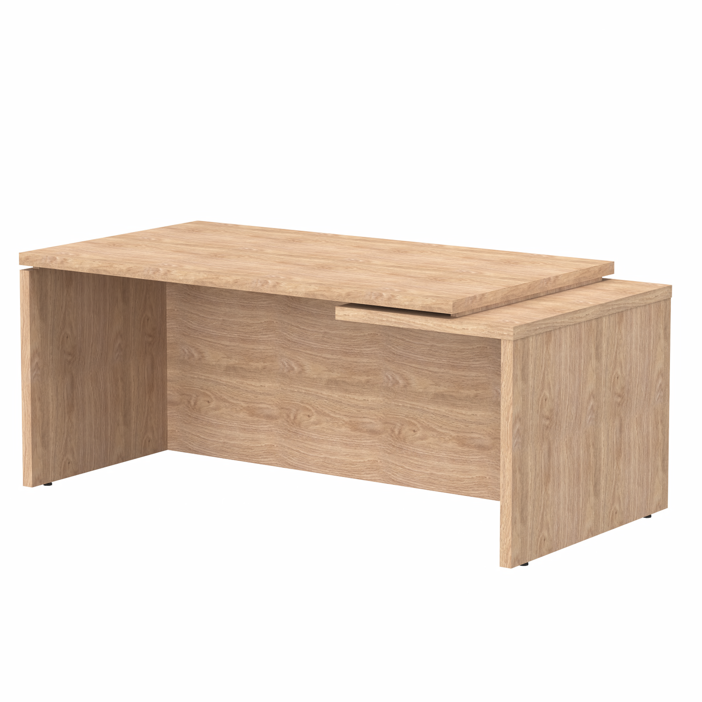 HIGH EXECUTIVE RECTANGULAR SHAPE DESK MADE IN E1 LAMINATE CHIPBOARD WITH GLOSSY ACRYLIC 3D 2MM EDGES, FULL WOODEN MODESTY PANEL AND LEGS by Treejar | Souqify