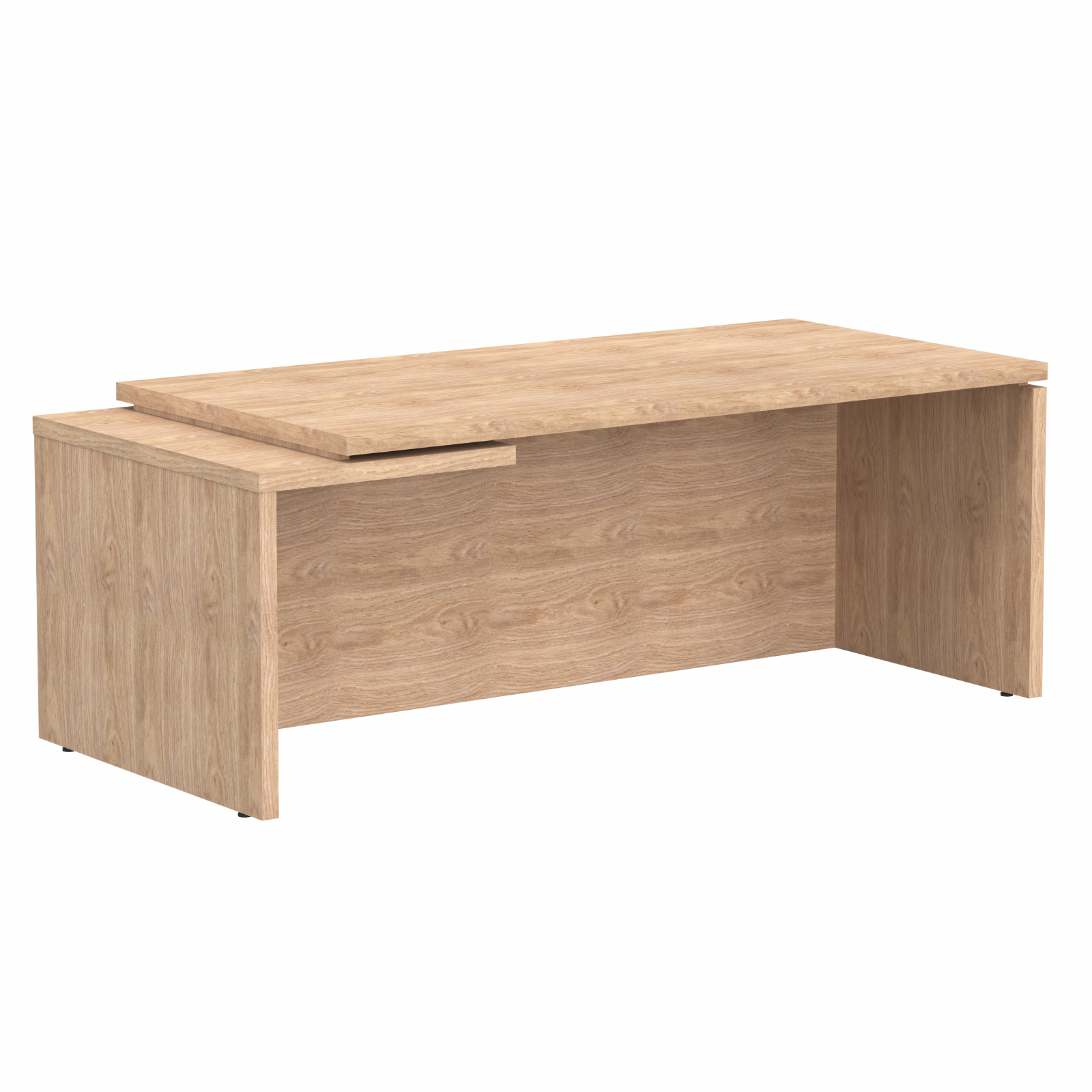 HIGH EXECUTIVE RECTANGULAR SHAPE DESK MADE IN E1 LAMINATE CHIPBOARD WITH GLOSSY ACRYLIC 3D 2MM EDGES, FULL WOODEN MODESTY PANEL AND LEGS by Treejar | Souqify