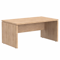 HIGH EXECUTIVE RECTANGULAR SHAPE DESK MADE IN E1 LAMINATE CHIPBOARD WITH GLOSSY ACRYLIC 3D 2MM EDGES, WOODEN MODESTY PANEL AND LEGS by Treejar | Souqify