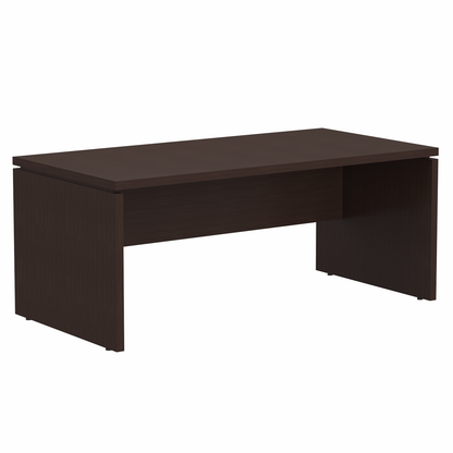 HIGH EXECUTIVE RECTANGULAR SHAPE DESK MADE IN E1 LAMINATE CHIPBOARD WITH GLOSSY ACRYLIC 3D 2MM EDGES, WOODEN MODESTY PANEL AND LEGS by Treejar | Souqify