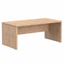 HIGH EXECUTIVE RECTANGULAR SHAPE DESK MADE IN E1 LAMINATE CHIPBOARD WITH GLOSSY ACRYLIC 3D 2MM EDGES, WOODEN MODESTY PANEL AND LEGS by Treejar | Souqify