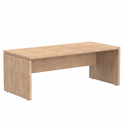HIGH EXECUTIVE RECTANGULAR SHAPE DESK MADE IN E1 LAMINATE CHIPBOARD WITH GLOSSY ACRYLIC 3D 2MM EDGES, WOODEN MODESTY PANEL AND LEGS by Treejar | Souqify
