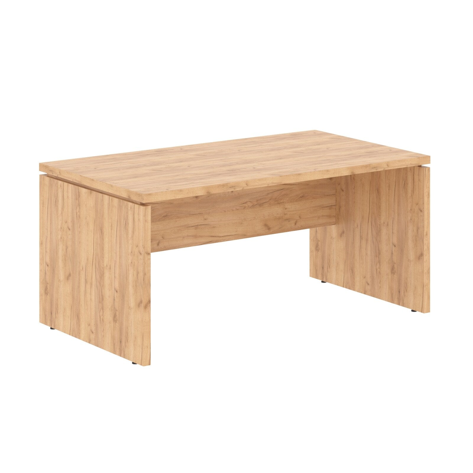 HIGH EXECUTIVE RECTANGULAR SHAPE DESK MADE IN E1 LAMINATE CHIPBOARD WITH GLOSSY ACRYLIC 3D 2MM EDGES, WOODEN MODESTY PANEL AND LEGS by Treejar | Souqify