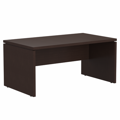 HIGH EXECUTIVE RECTANGULAR SHAPE DESK MADE IN E1 LAMINATE CHIPBOARD WITH GLOSSY ACRYLIC 3D 2MM EDGES, WOODEN MODESTY PANEL AND LEGS by Treejar | Souqify