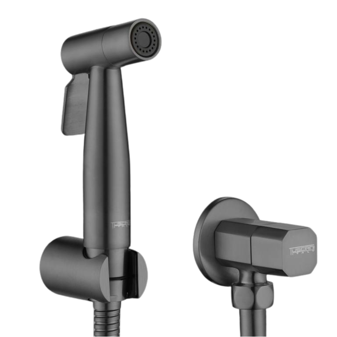 HS40 - Steel Series - Bidet Set & Angle Valve by TUSCANI | Souqify