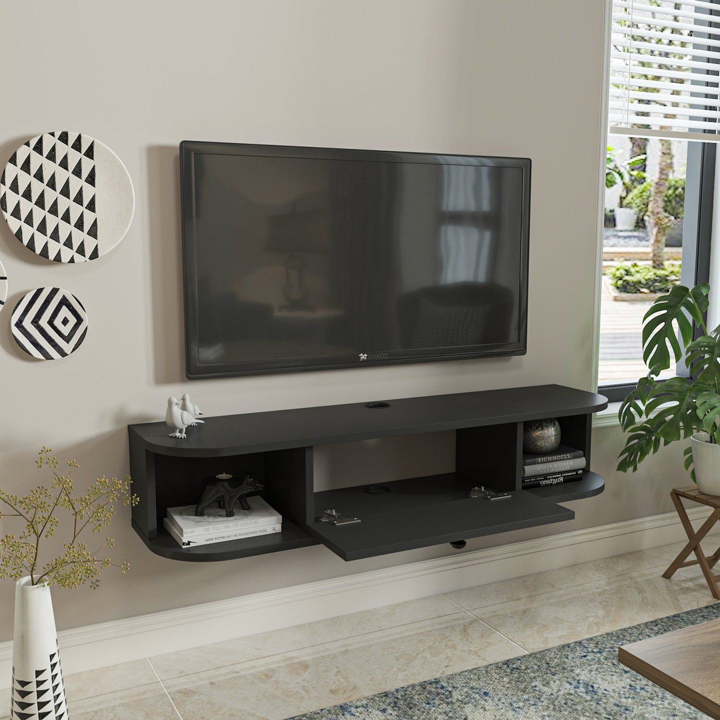 Ibarra 120 cm Asma TV Unit Antrasit by DECOROTIKA | Souqify