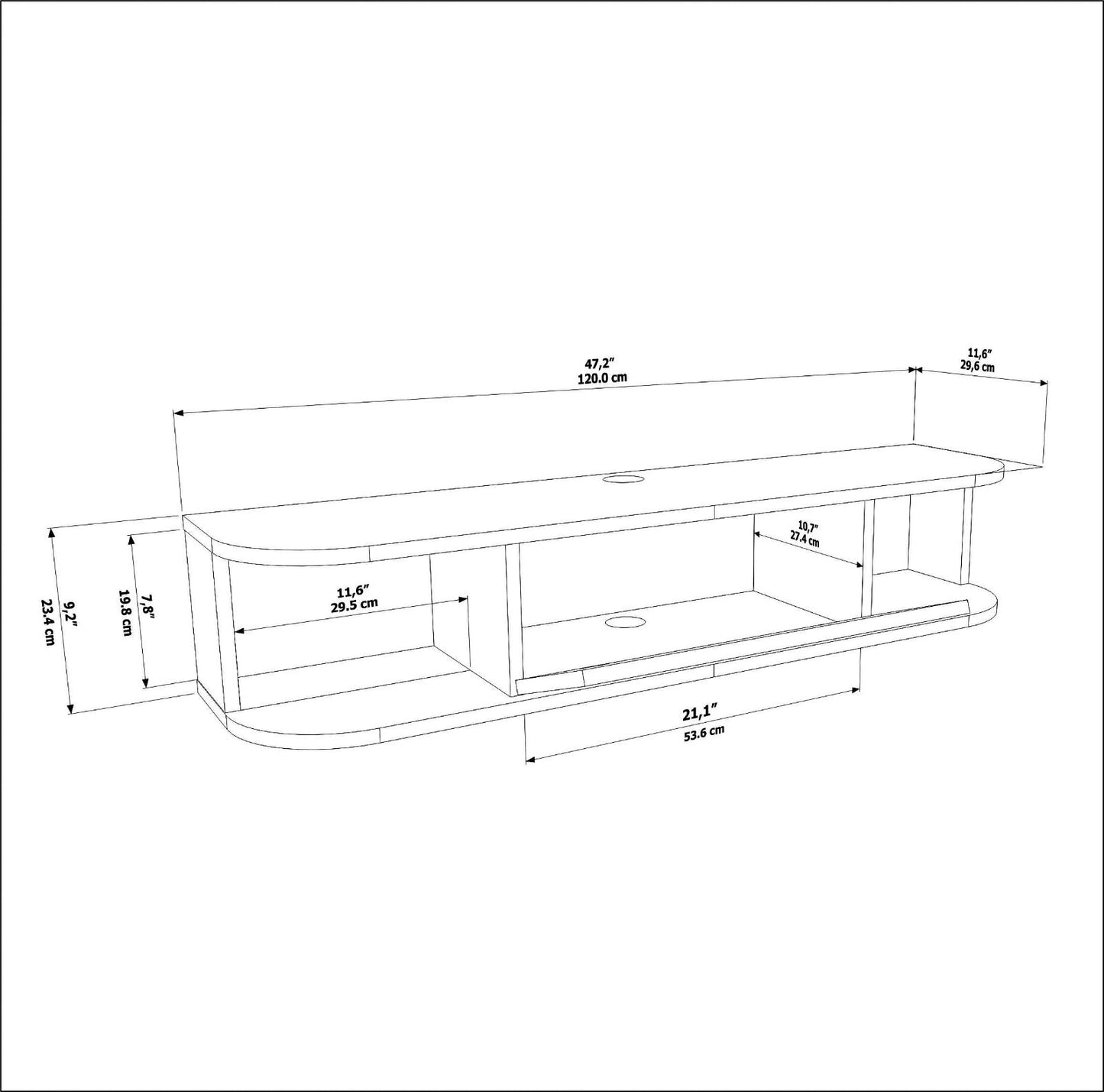 Ibarra 120 cm Asma TV Unit Antrasit by DECOROTIKA | Souqify