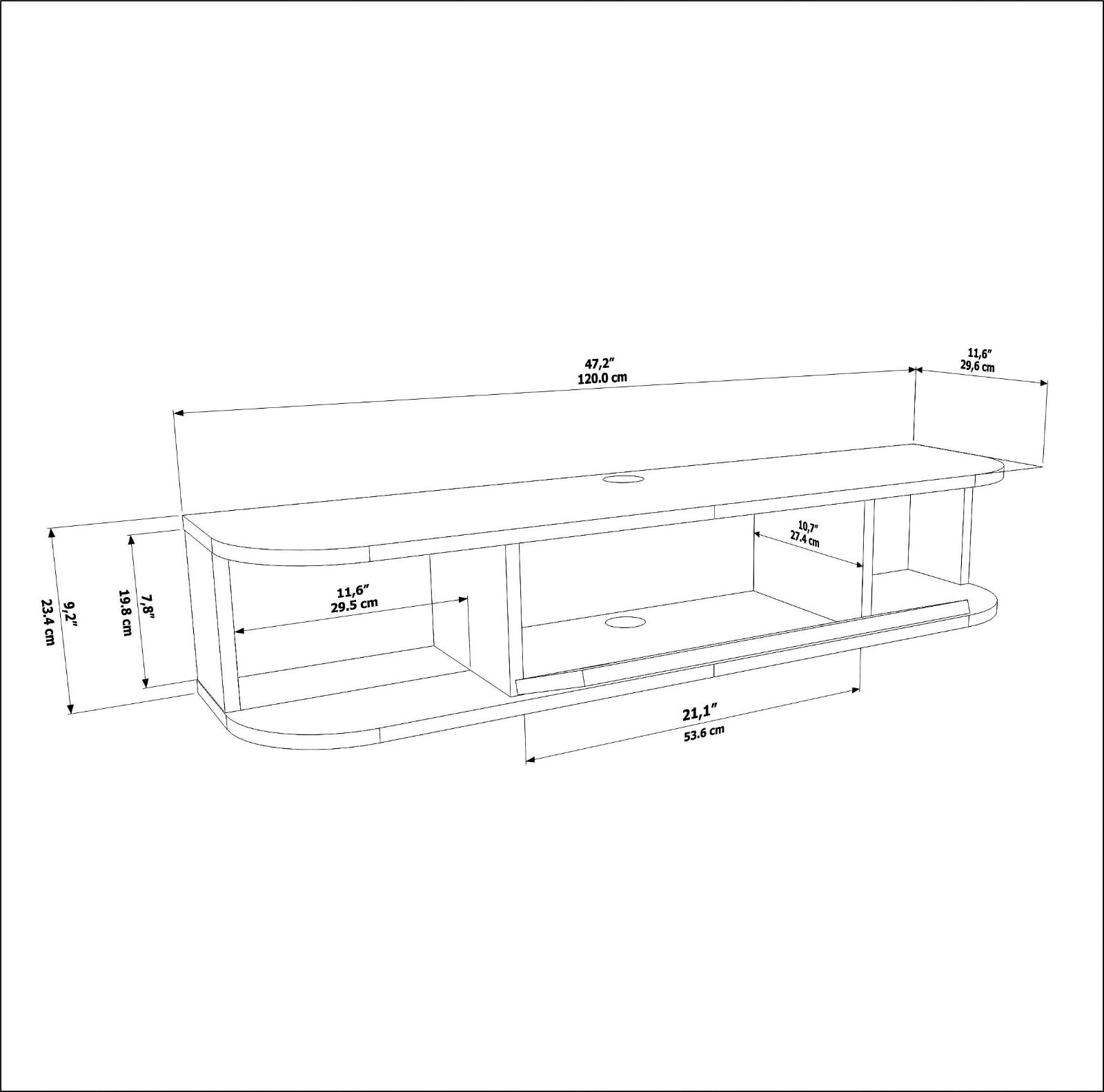 Ibarra 120 cm Asma TV Unit Antrasit by DECOROTIKA | Souqify