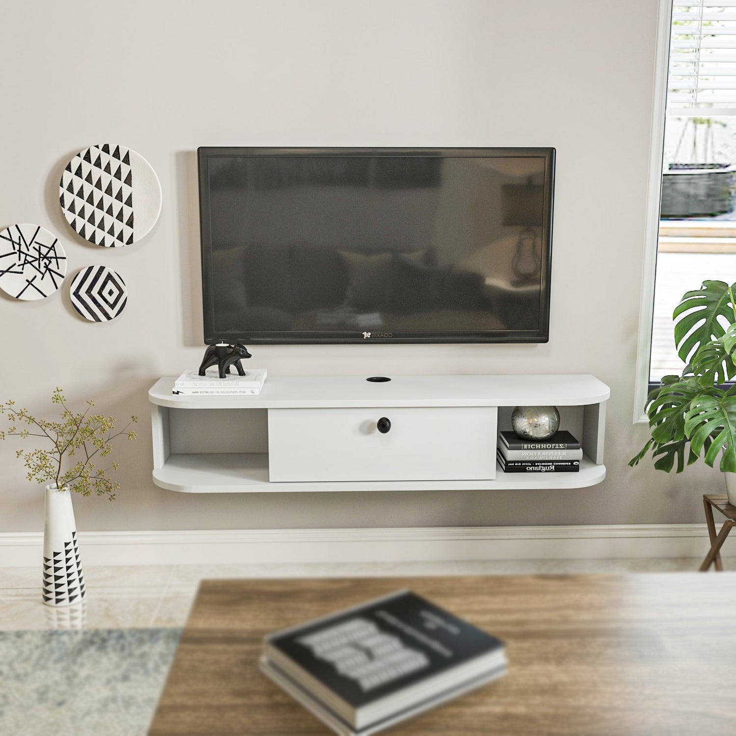 Ibarra 120 cm Asma TV Unit White by DECOROTIKA | Souqify