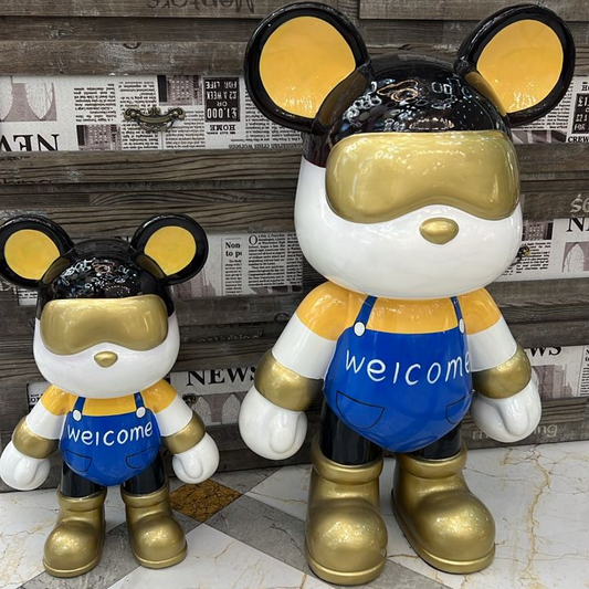 Mickey Mouse Gold & White Bear Bricks