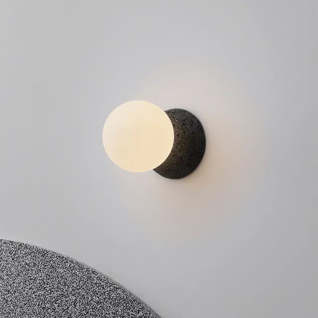 Indoor Nordic Double Ball Pendant Light Modern Glass Cement Globe Painted Finishes Ceiling Lamp Creative LED Hanging Chandelier by Zhongsan | Souqify