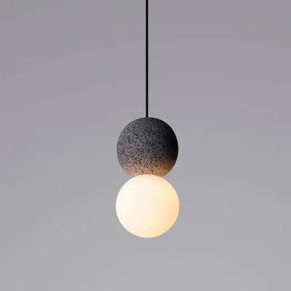 Indoor Nordic Double Ball Pendant Light Modern Glass Cement Globe Painted Finishes Ceiling Lamp Creative LED Hanging Chandelier by Zhongsan | Souqify