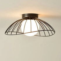 Industrial chandelier ceiling lights Nordic Creative Straw Hat glass ball lamp Cloakroom Balcony hallway led ceiling light by Zhongsan | Souqify