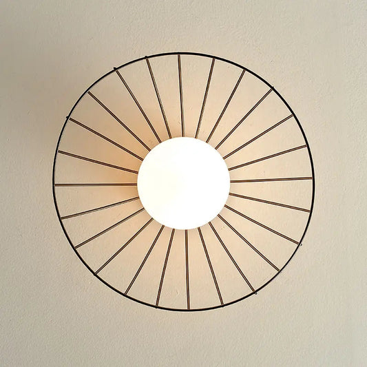 Industrial chandelier ceiling lights Nordic Creative Straw Hat glass ball lamp Cloakroom Balcony hallway led ceiling light by Zhongsan | Souqify