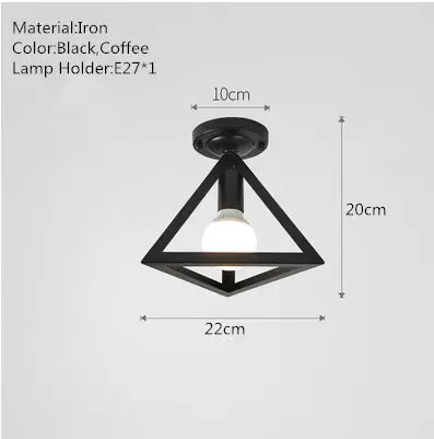 Industrial style retro small iron frame ceiling lamp aisle lamp porch balcony staircase small ceiling lamp by Zhongsan | Souqify