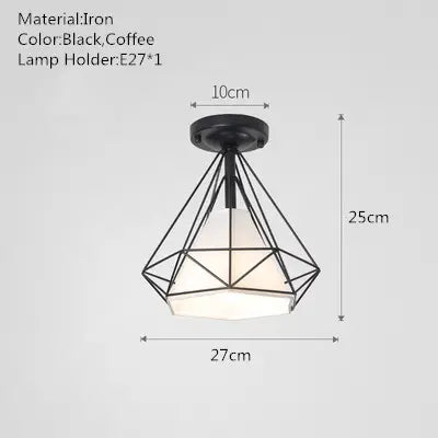 Industrial style retro small iron frame ceiling lamp aisle lamp porch balcony staircase small ceiling lamp by Zhongsan | Souqify