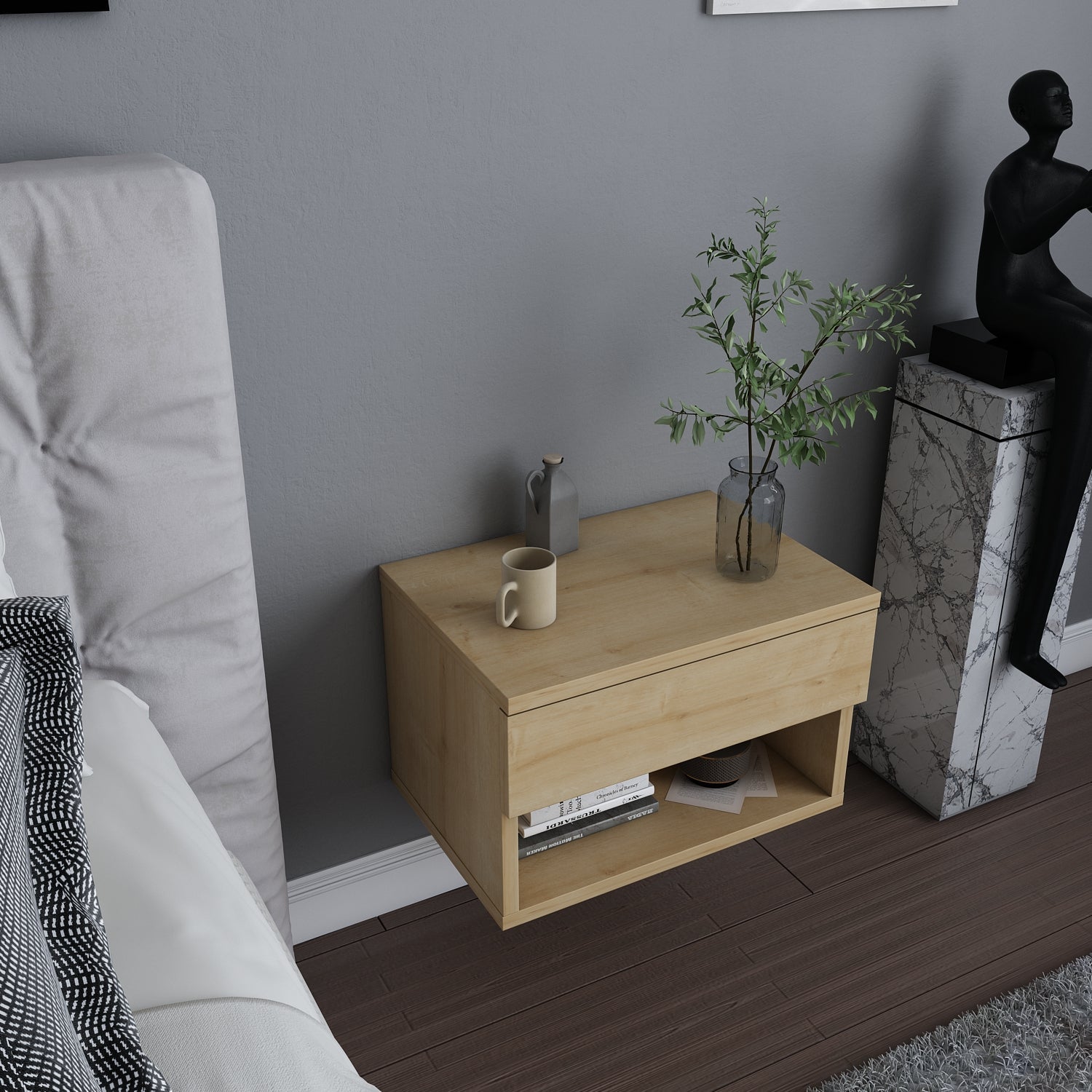 Jamot Floating NightUnit Oak by DECOROTIKA | Souqify