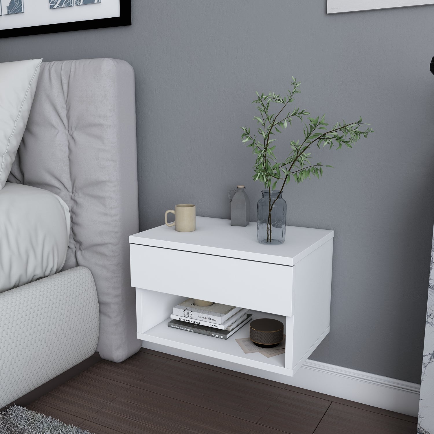 Jamot Floating NightUnit White by DECOROTIKA | Souqify