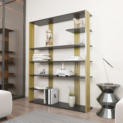 Jeni Kitaplk Gri -Gold Demir by DECOROTIKA | Souqify