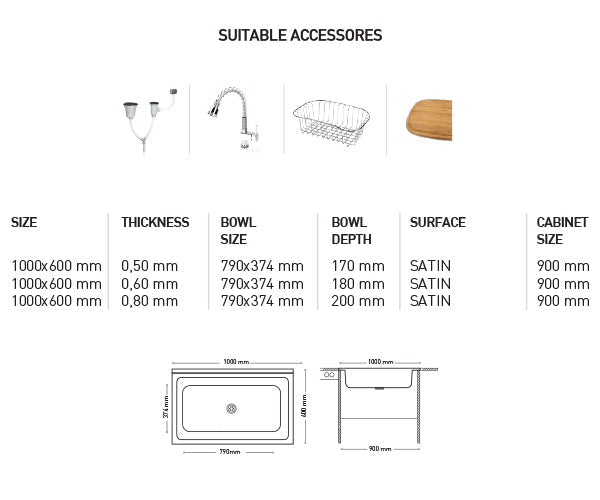 K008 MAY SERIES SINGLE BOWL KITCHEN SINK by Maykromluks | Souqify