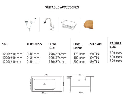 K009 MAY SERIES SINGLE BOWL KITCHEN SINK by Maykromluks | Souqify