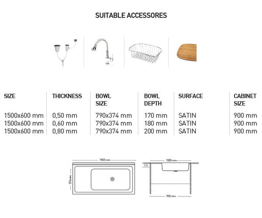 K011 MAY SERIES SINGLE BOWL KITCHEN SINK by Maykromluks | Souqify