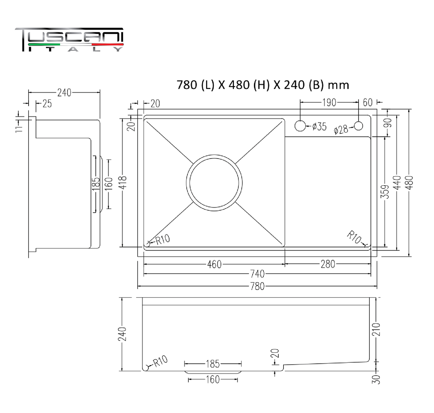 K7848NS | K7848NB - Under-Mount Use Kitchen Sink by TUSCANI | Souqify