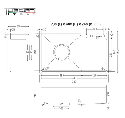 K7848NS | K7848NB - Under-Mount Use Kitchen Sink by TUSCANI | Souqify