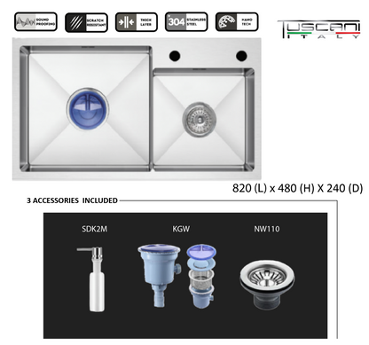 K8248NS - Top & Under-Mount Use Kitchen Sink by TUSCANI | Souqify