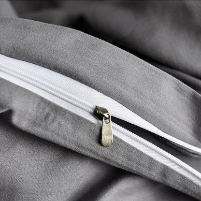 King size Without filler 6 pieces, Plain grey color, Bedding Set by 5 | Souqify