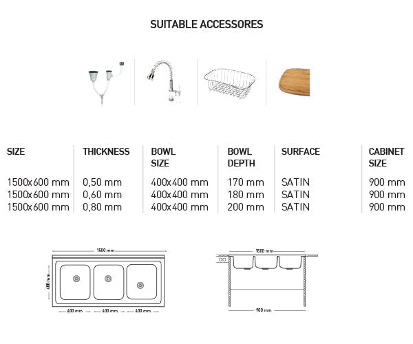 KS001 MAY-S SERIES SINGLE BOWL KITCHEN SINK by Maykromluks | Souqify