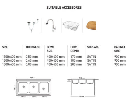 KS002 MAY-S SERIES SINGLE BOWL KITCHEN SINK by Maykromluks | Souqify