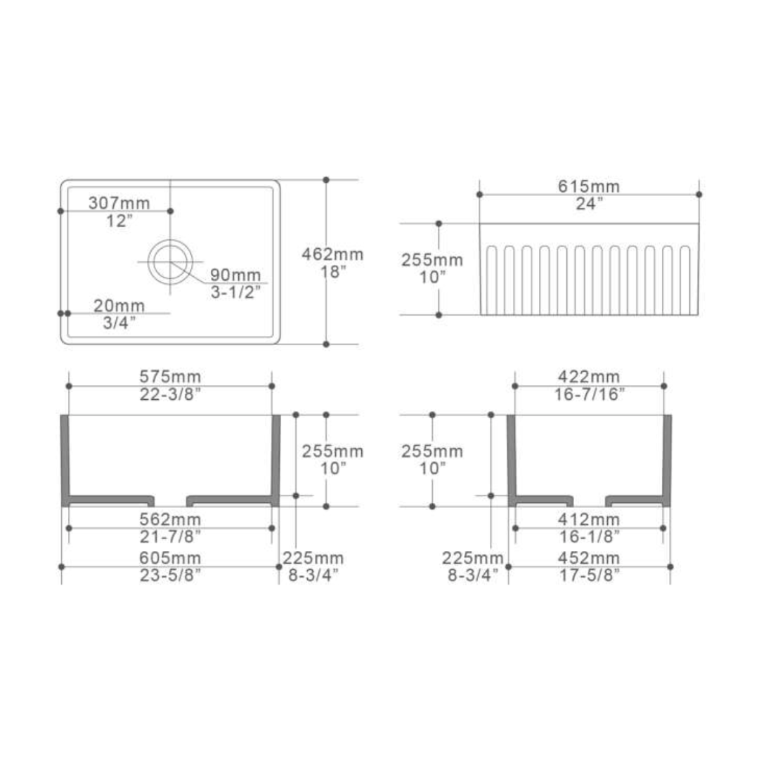 KS2418 | KS3018 - Farmhouse Kitchen Sink by TUSCANI | Souqify