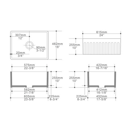 KS2418 | KS3018 - Farmhouse Kitchen Sink by TUSCANI | Souqify