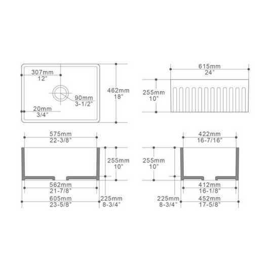 KS2418 | KS3018 - Farmhouse Kitchen Sink by TUSCANI | Souqify