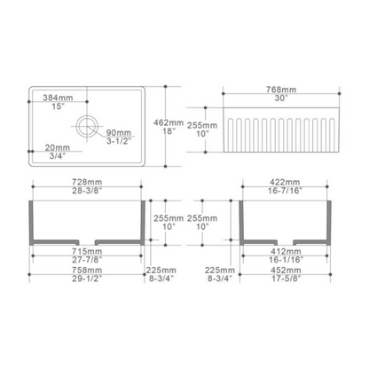 KS2418 | KS3018 - Farmhouse Kitchen Sink by TUSCANI | Souqify