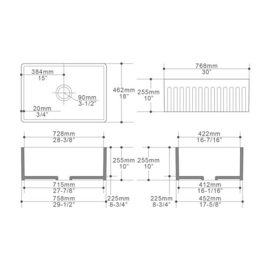 KS2418 | KS3018 - Farmhouse Kitchen Sink by TUSCANI | Souqify