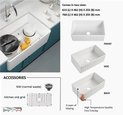 KS2418 | KS3018 - Farmhouse Kitchen Sink by TUSCANI | Souqify