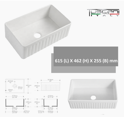 KS2418 | KS3018 - Farmhouse Kitchen Sink by TUSCANI | Souqify