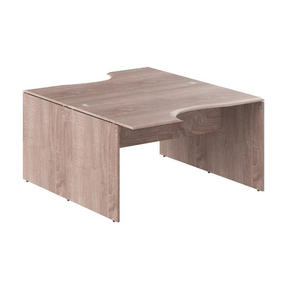 L SHAPE CLUSTER OF 02 WORKSTATION, MADE IN E1 LAMINATE CHIPBOPARD, WITH WOODEN MODESTY PANEL AND LEGS by Treejar | Souqify