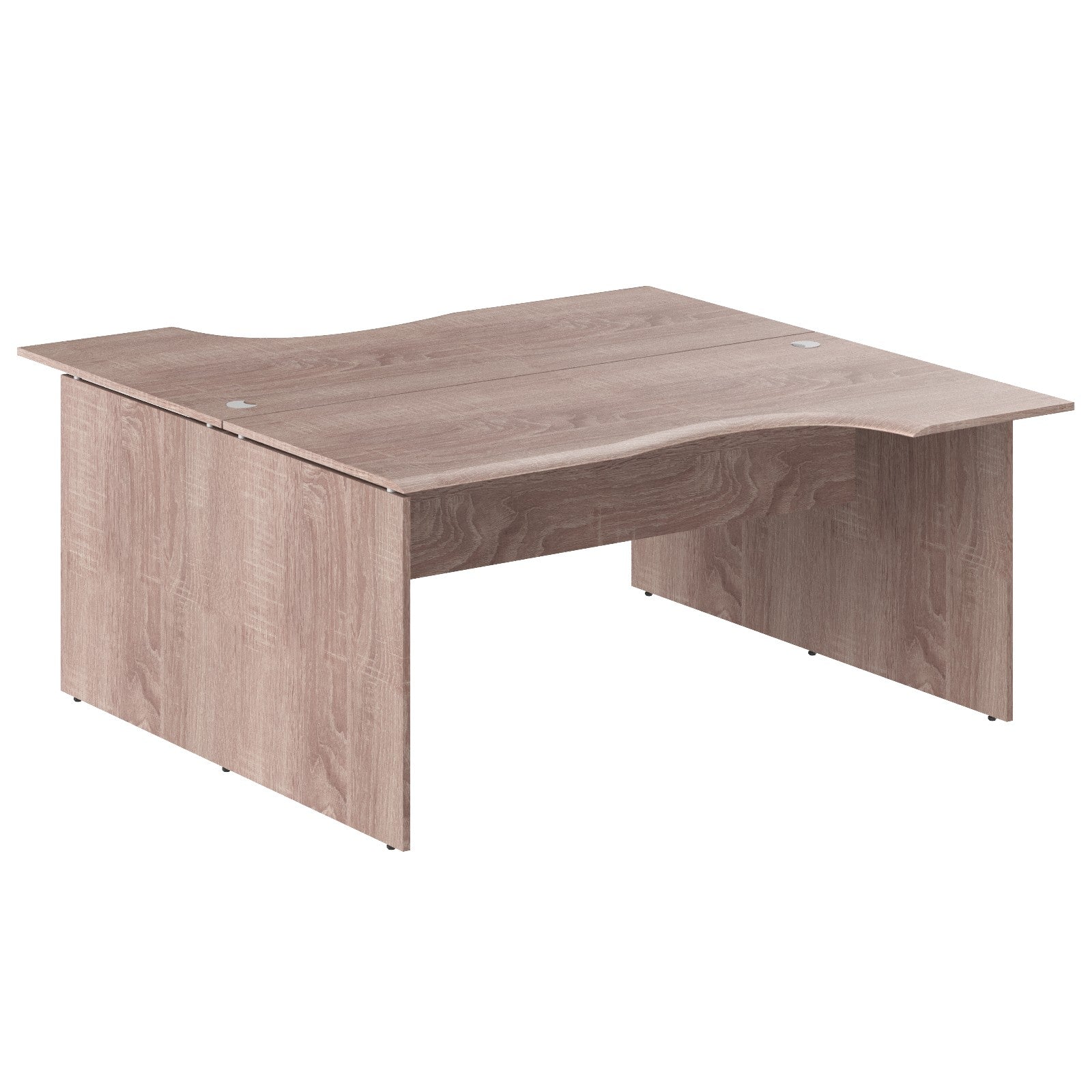 L SHAPE CLUSTER OF 02 WORKSTATION, MADE IN E1 LAMINATE CHIPBOPARD, WITH WOODEN MODESTY PANEL AND LEGS by Treejar | Souqify