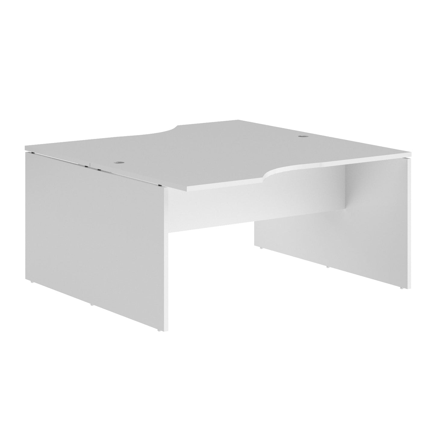 L SHAPE CLUSTER OF 02 WORKSTATION, MADE IN E1 LAMINATE CHIPBOPARD, WITH WOODEN MODESTY PANEL AND LEGS by Treejar | Souqify