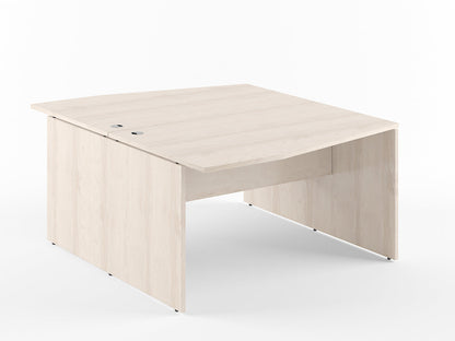 L SHAPE CLUSTER OF 02 WORKSTATION, MADE IN E1 LAMINATE CHIPBOPARD, WITH WOODEN MODESTY PANEL AND LEGS by Treejar | Souqify