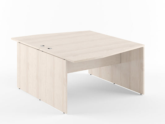 L SHAPE CLUSTER OF 02 WORKSTATION, MADE IN E1 LAMINATE CHIPBOPARD, WITH WOODEN MODESTY PANEL AND LEGS by Treejar | Souqify