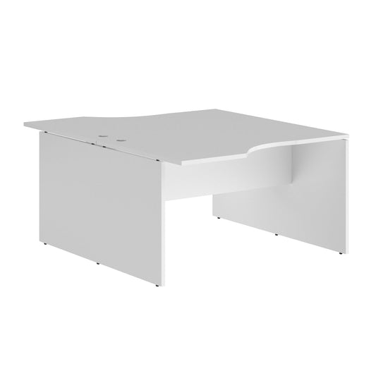 L SHAPE CLUSTER OF 02 WORKSTATION, MADE IN E1 LAMINATE CHIPBOPARD, WITH WOODEN MODESTY PANEL AND LEGS by Treejar | Souqify