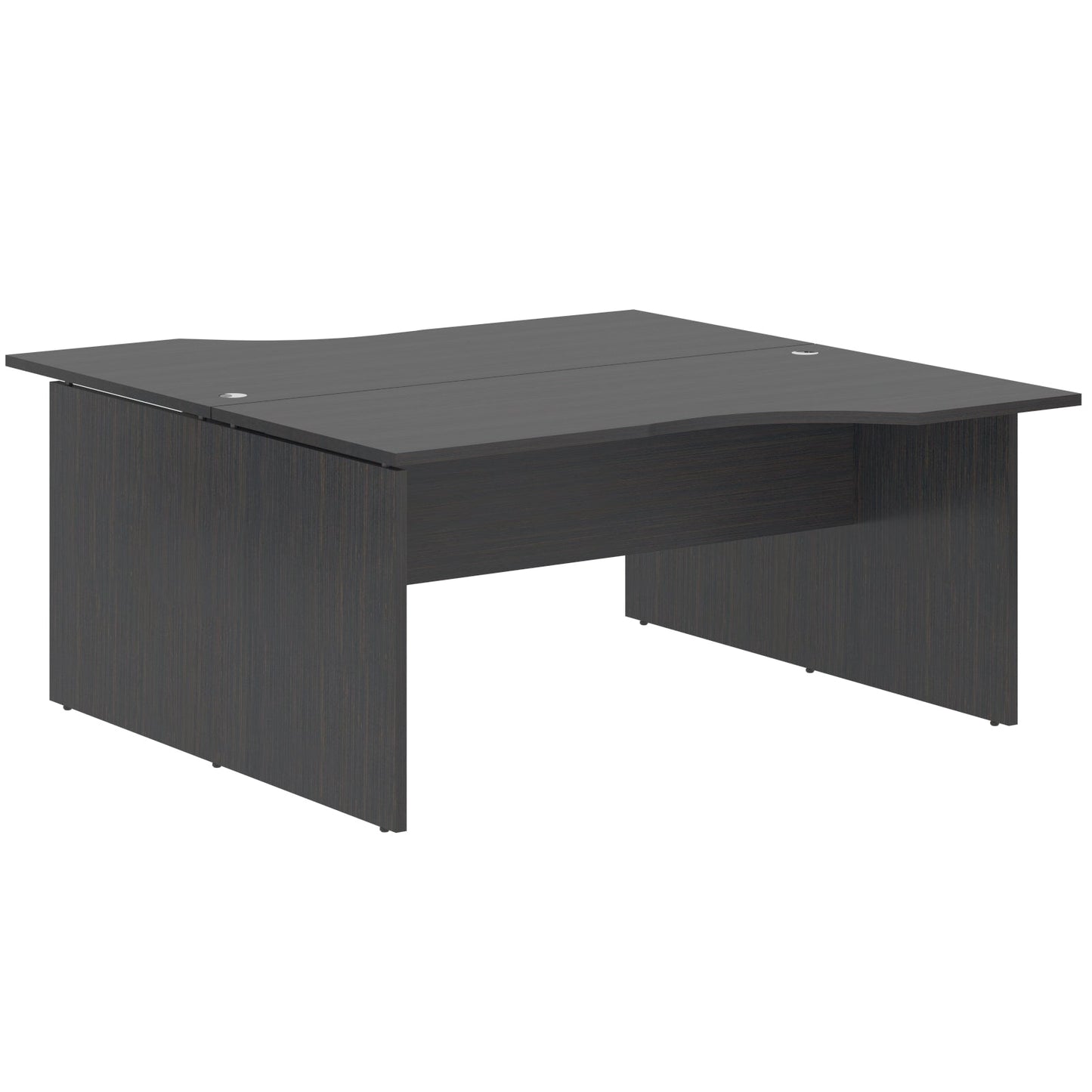 L SHAPE CLUSTER OF 02 WORKSTATION, MADE IN E1 LAMINATE CHIPBOPARD, WITH WOODEN MODESTY PANEL AND LEGS by Treejar | Souqify