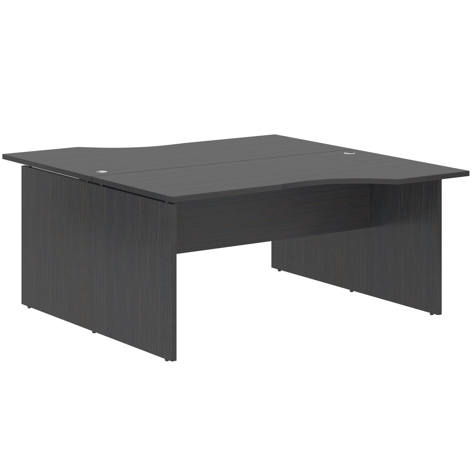 L SHAPE CLUSTER OF 02 WORKSTATION, MADE IN E1 LAMINATE CHIPBOPARD, WITH WOODEN MODESTY PANEL AND LEGS by Treejar | Souqify